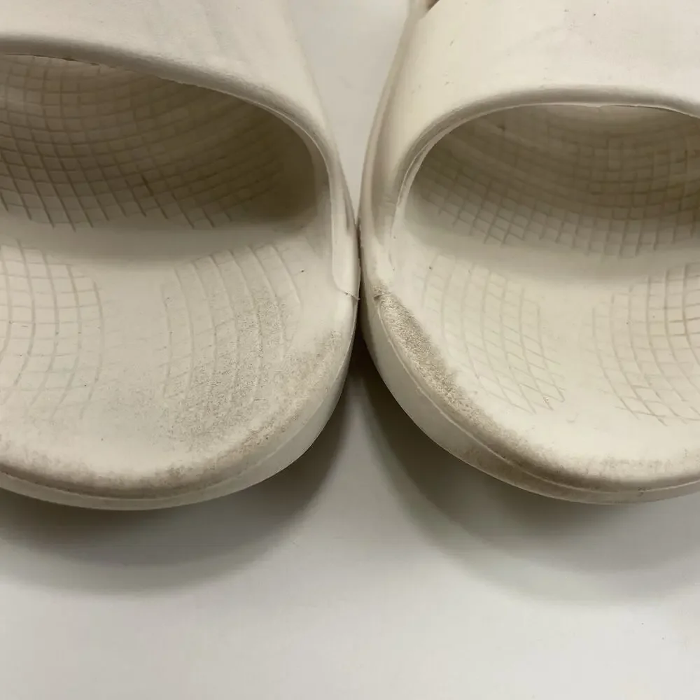 Oofos OOahh Slide Sandals Mens Size 10 Off White Comfort Recovery, Womens 12